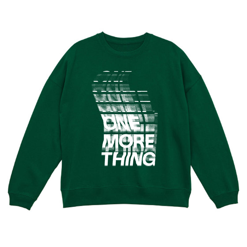 One More Thing 10 oz Crew Neck Sweatshirts/Pile on the back side - Green/White