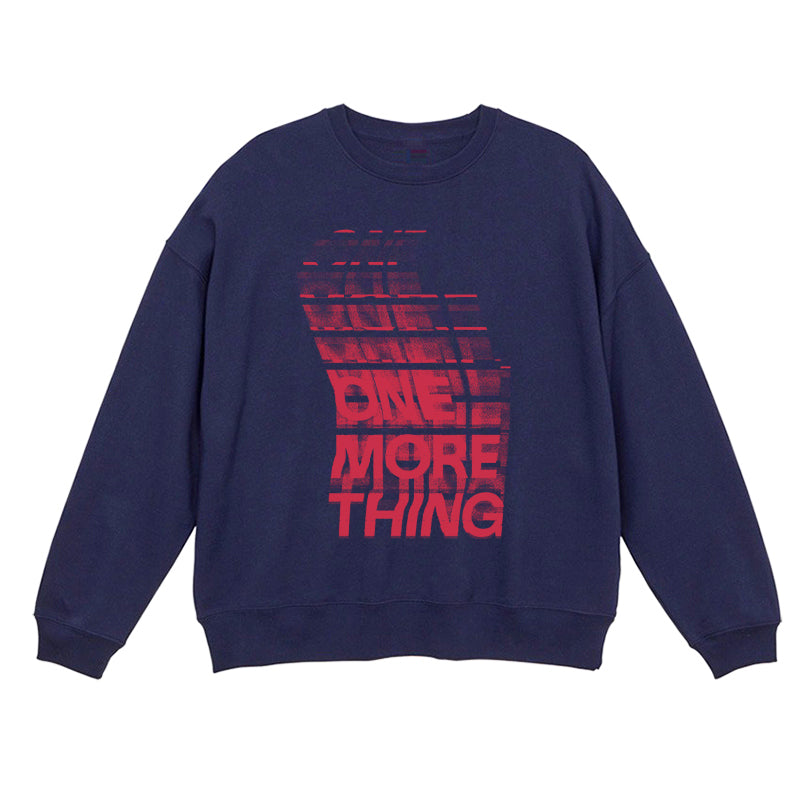 One More Thing 10 oz Crew Neck Sweatshirts/Pile on the back side - Navy/Red